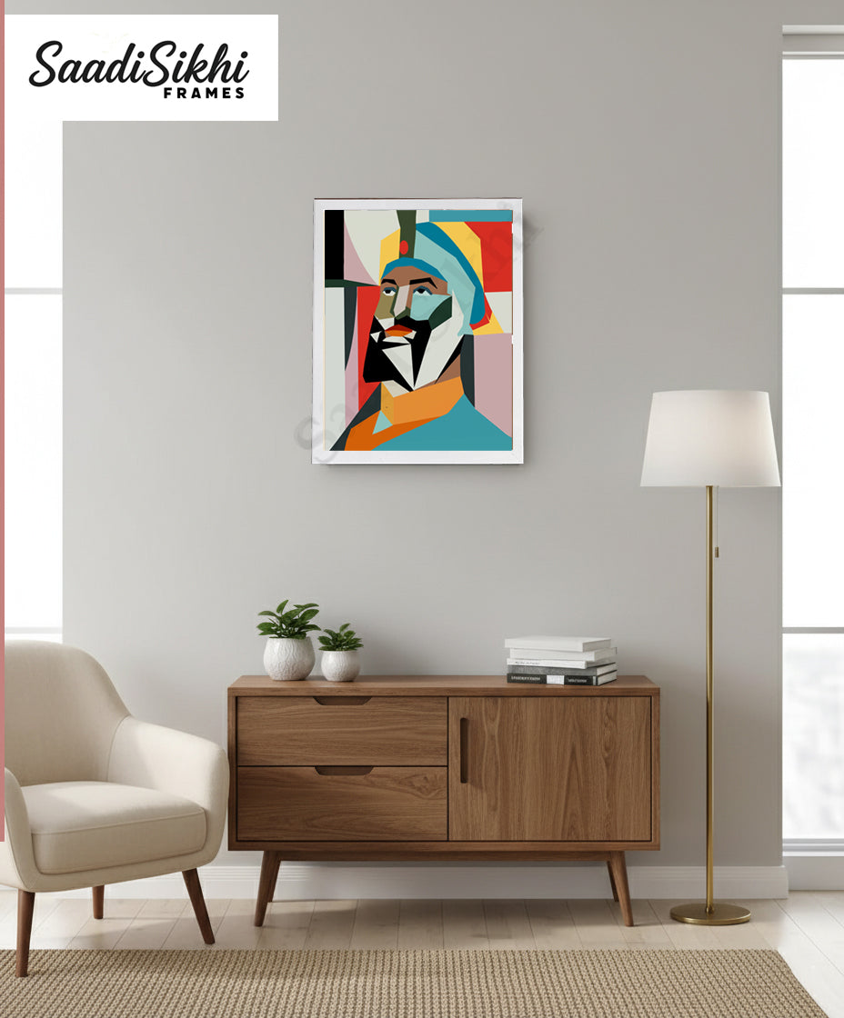 SaadiSikhi I "Guru Gobind Singh Ji" - Wall Decor Prints For Home , Housewarming Gifts, Sikh Quotes I Sikh Gift Ideas I Premium Office Desk / Study Desk / Side Tables and Wall Gurbani Art Wall Frames I with Self Adhesive Hook