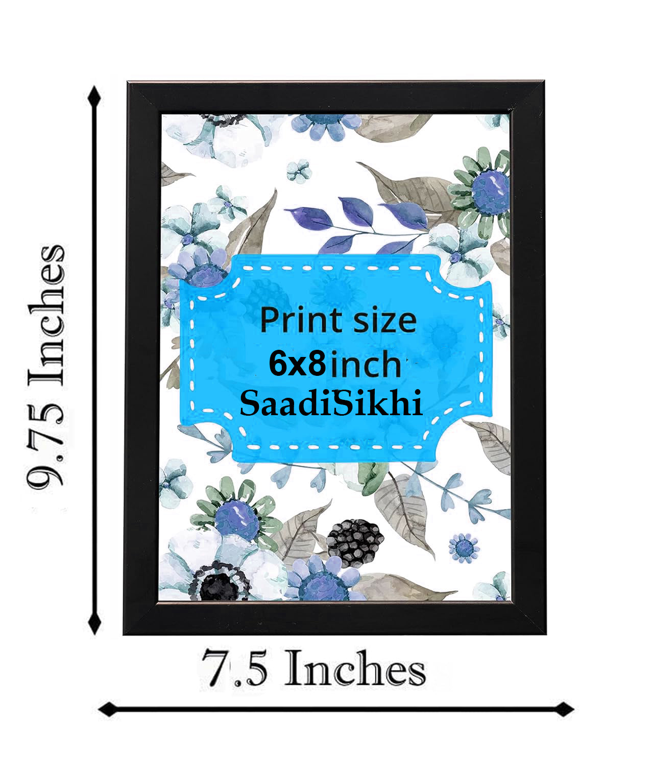 SAADISIKHI Handmade "MOOL MANTAR SAHIB" Black Gurbani Art Frames I Wall Frame I with Self Adhesive Hook