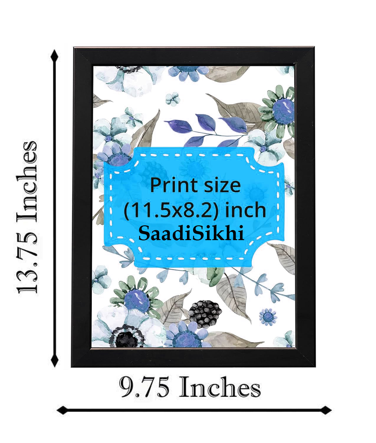 SAADISIKHI Handmade "MOOL MANTAR SAHIB" Black Gurbani Art Frames I Wall Frame I with Self Adhesive Hook