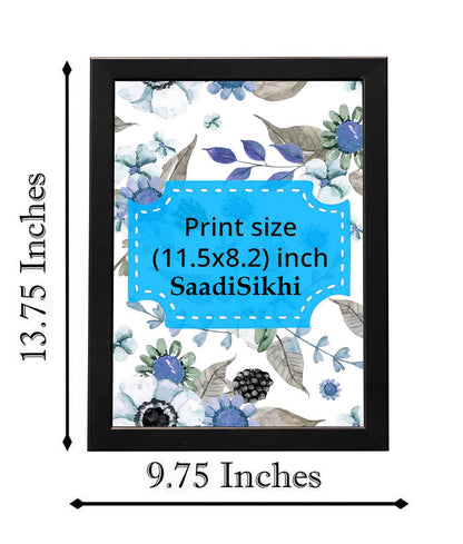 SAADISIKHI Handmade "MOOL MANTAR SAHIB" Black Gurbani Art Frames I Wall Frame I with Self Adhesive Hook