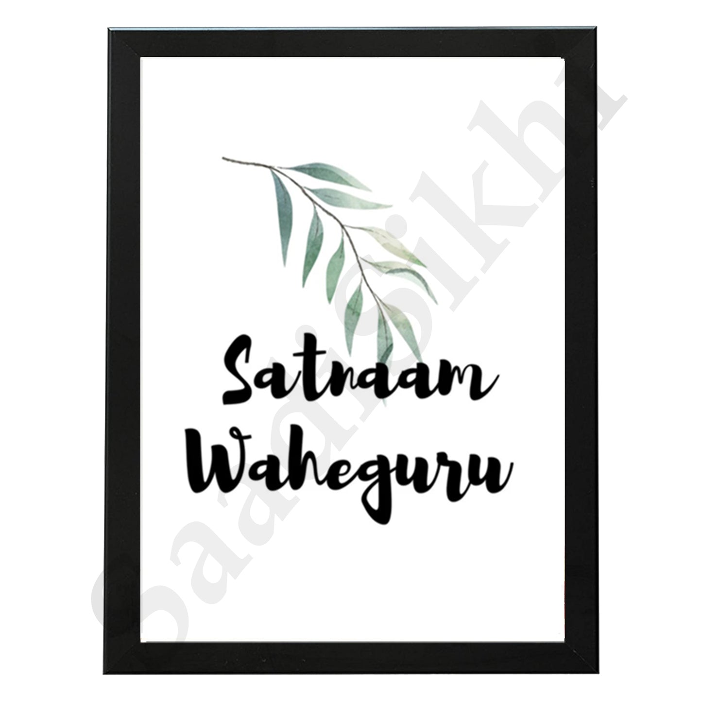 SaadiSikhi I "SATNAM WAHEGURU" - Wall Decor Prints For Home , Housewarming Gifts, Sikh Quotes I Sikh Gift Ideas I Premium Office Desk / Study Desk / Side Tables and Wall Gurbani Art Wall Frames I with Self Adhesive Hook