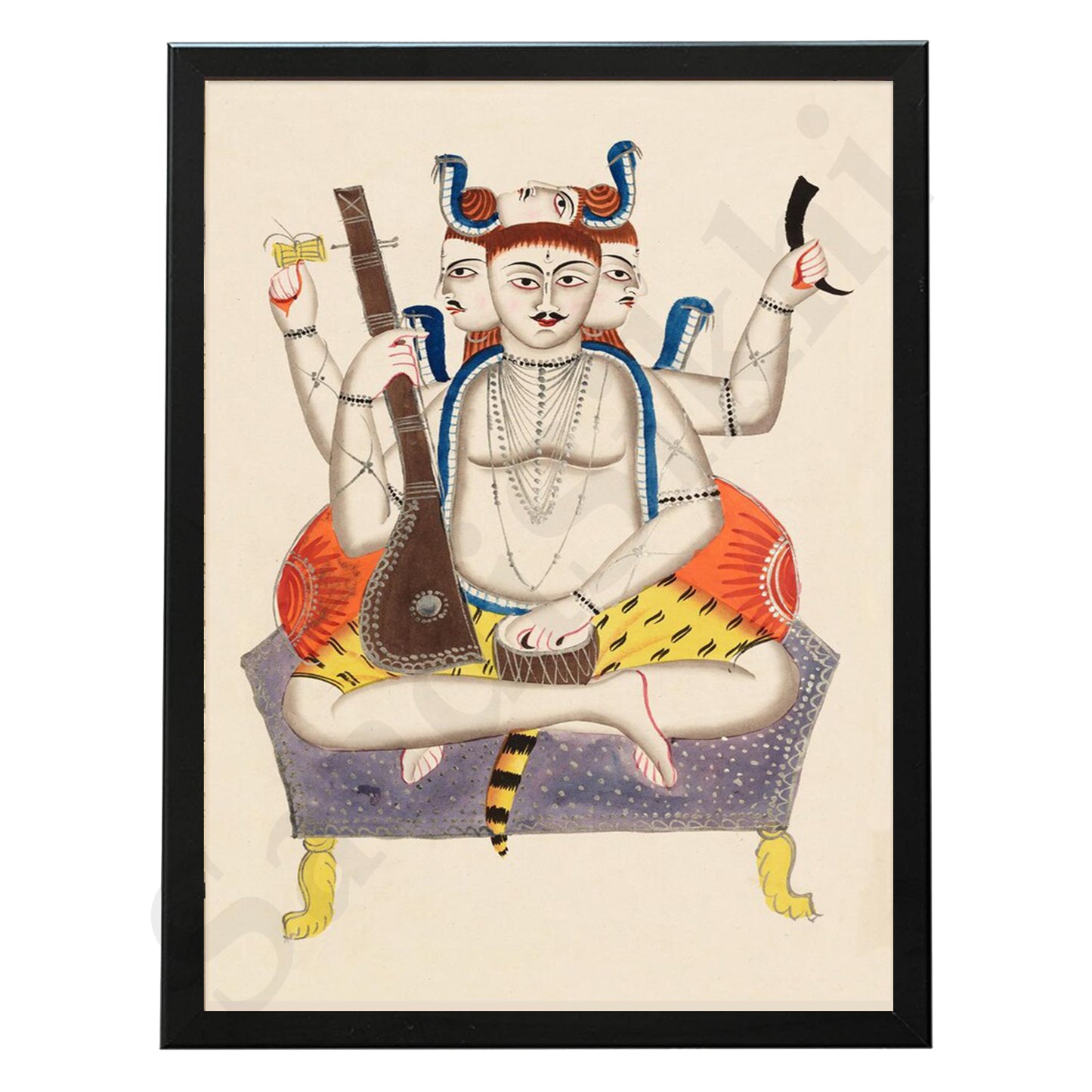 Lord Shiva Hindu Wall Art Hindu Art, Spiritual wall Art, Indian Gods I Indian Art I Wall Frame I with Self Adhesive Hook (SS-SHIV-512)