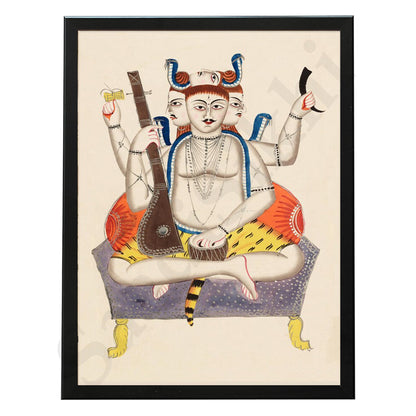 Lord Shiva Hindu Wall Art Hindu Art, Spiritual wall Art, Indian Gods I Indian Art I Wall Frame I with Self Adhesive Hook (SS-SHIV-512)