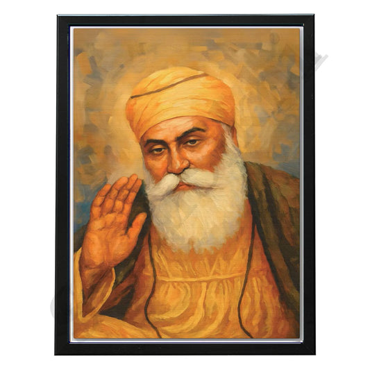 SaadiSikhi I "GURU NANAK DEV JI" - Wall Decor Prints For Home , Housewarming Gifts, Sikh Quotes I Sikh Gift Ideas I Premium Office Desk / Study Desk / Side Tables and Wall Gurbani Art Wall Frames I with Self Adhesive Hook