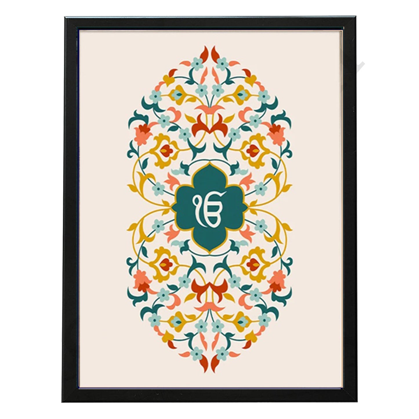 SaadiSikhi I "IK ONKAR" - Wall Decor Prints For Home , Housewarming Gifts, Sikh Quotes I Sikh Gift Ideas I Premium Office Desk / Study Desk / Side Tables and Wall Gurbani Art Wall Frames I with Self Adhesive Hook