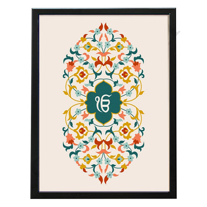 SaadiSikhi I "IK ONKAR" - Wall Decor Prints For Home , Housewarming Gifts, Sikh Quotes I Sikh Gift Ideas I Premium Office Desk / Study Desk / Side Tables and Wall Gurbani Art Wall Frames I with Self Adhesive Hook