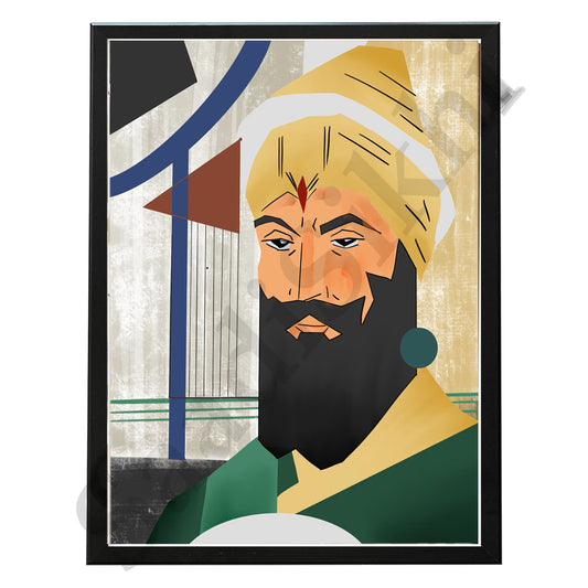SaadiSikhi I "Guru Gobind Singh Ji" - Wall Decor Prints For Home , Housewarming Gifts, Sikh Quotes I Sikh Gift Ideas I Premium Office Desk / Study Desk / Side Tables and Wall Gurbani Art Wall Frames I with Self Adhesive Hook