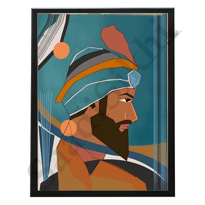 SaadiSikhi I "Guru Gobind Singh Ji" - Wall Decor Prints For Home , Housewarming Gifts, Sikh Quotes I Sikh Gift Ideas I Premium Office Desk / Study Desk / Side Tables and Wall Gurbani Art Wall Frames I with Self Adhesive Hook