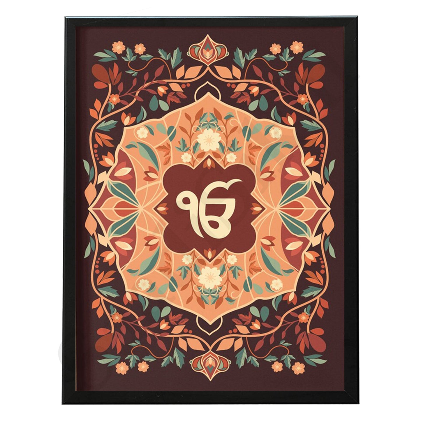 SaadiSikhi I IK ONKAR  - Wall Decor Prints For Home , Housewarming Gifts, Sikh Quotes I Sikh Gift Ideas I Premium Office Desk / Study Desk / Side Tables and Wall Gurbani Art Wall Frames I with Self Adhesive Hook