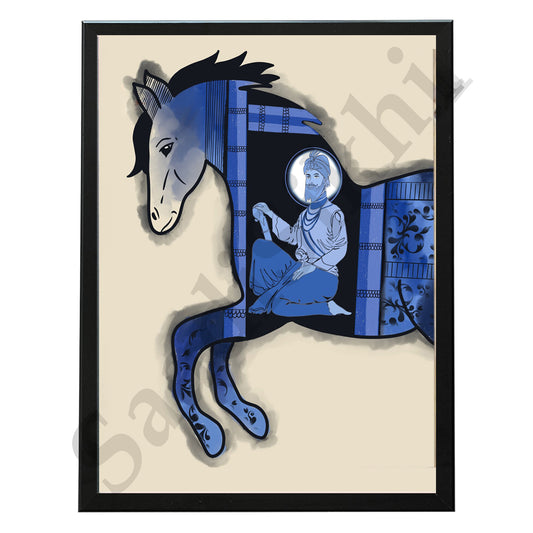 SaadiSikhi I "Guru Gobind Singh Ji" - Wall Decor Prints For Home , Housewarming Gifts, Sikh Quotes I Sikh Gift Ideas I Premium Office Desk / Study Desk / Side Tables and Wall Gurbani Art Wall Frames I with Self Adhesive Hook