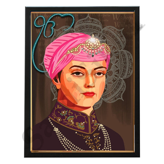 SaadiSikhi I "Guru Har Krishan Ji" - Wall Decor Prints For Home , Housewarming Gifts, Sikh Quotes I Sikh Gift Ideas I Premium Office Desk / Study Desk / Side Tables and Wall Gurbani Art Wall Frames I with Self Adhesive Hook