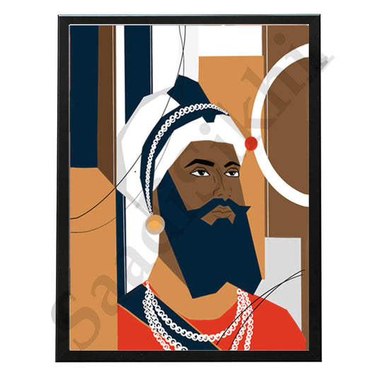 SaadiSikhi I "Guru Gobind Singh Ji" - Wall Decor Prints For Home , Housewarming Gifts, Sikh Quotes I Sikh Gift Ideas I Premium Office Desk / Study Desk / Side Tables and Wall Gurbani Art Wall Frames I with Self Adhesive Hook