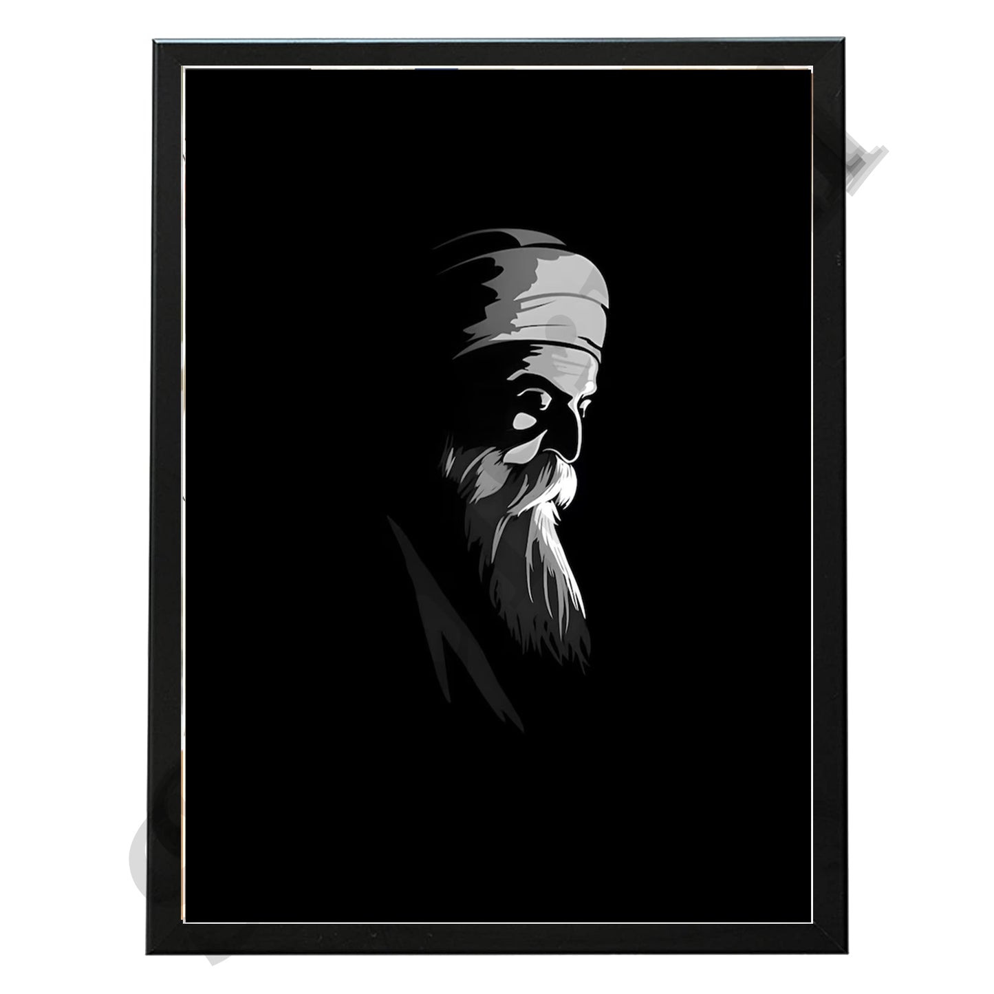 SaadiSikhi I "GURU NANAK DEV JI" - Wall Decor Prints For Home , Housewarming Gifts, Sikh Quotes I Sikh Gift Ideas I Premium Office Desk / Study Desk / Side Tables and Wall Gurbani Art Wall Frames I with Self Adhesive Hook
