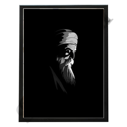 SaadiSikhi I "GURU NANAK DEV JI" - Wall Decor Prints For Home , Housewarming Gifts, Sikh Quotes I Sikh Gift Ideas I Premium Office Desk / Study Desk / Side Tables and Wall Gurbani Art Wall Frames I with Self Adhesive Hook