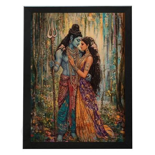 Lord Shiva Hindu Art, Spiritual wall Art, Indian Gods I Indian Art I Wall Frame I with Self Adhesive Hook  (SS-SHIV-504)