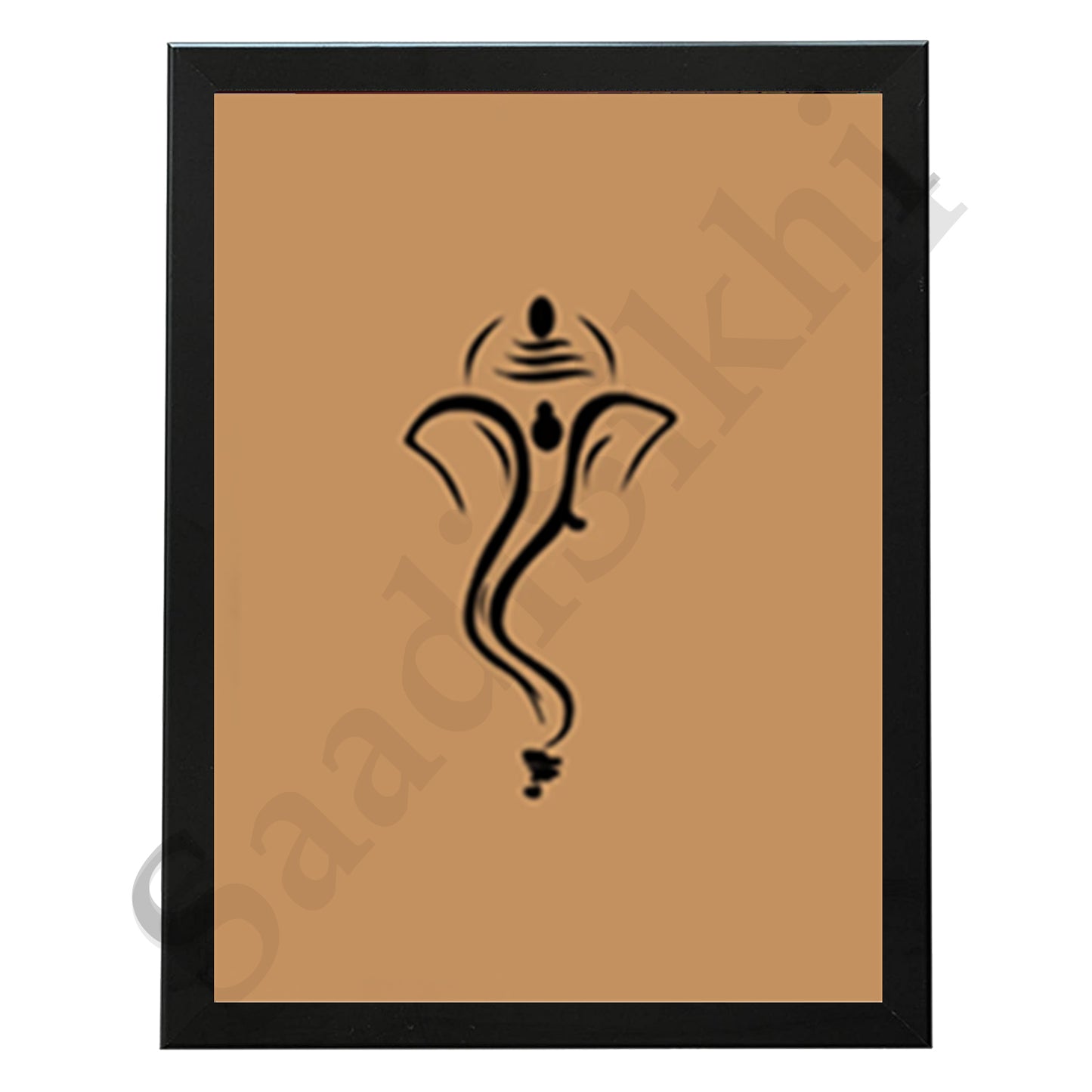 Abstract Modern Om Ganesha Minimalist Line Drawing Indian Hindu God Home Wall Decor I Boho Art I Simple Ganesha Puja Room Decor IIndian ArtI Wall Frame I with Self Adhesive Hook (SS-GJI-006)