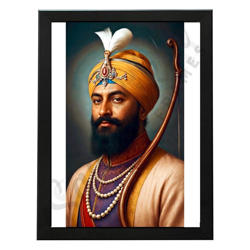 SaadiSikhi Guru Gobind Singh Maharaj ji Art Poster Print I Sikh God Art Frame Punjabi I Sikh Religious Home Wall Décor SikhismWall Art (SSP02)