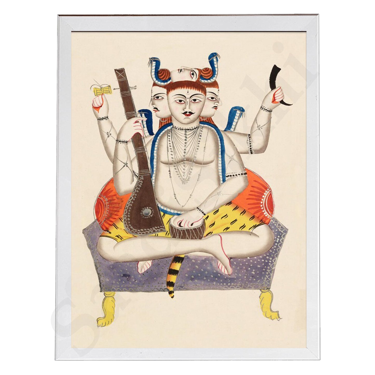 Lord Shiva Hindu Wall Art Hindu Art, Spiritual wall Art, Indian Gods I Indian Art I Wall Frame I with Self Adhesive Hook (SS-SHIV-512)