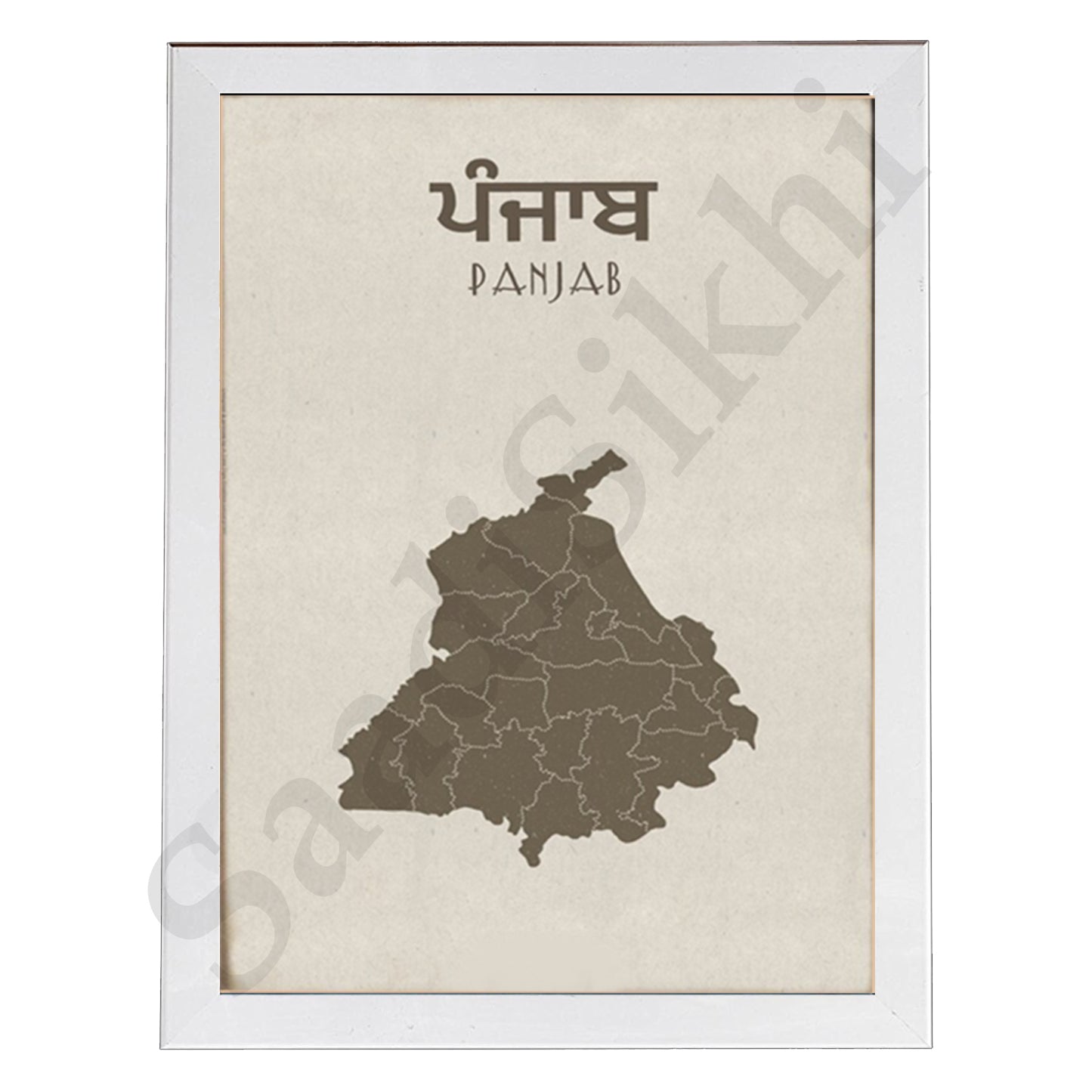 SaadiSikhi I "PUNJAB" - Wall Decor Prints For Home , Housewarming Gifts, Sikh Quotes I Sikh Gift Ideas I Premium Office Desk / Study Desk / Side Tables and Wall Gurbani Art Wall Frames I with Self Adhesive Hook