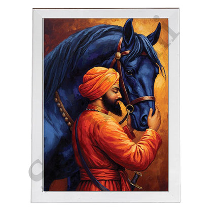 SaadiSikhi I "Guru Gobind Singh Ji" - Wall Decor Prints For Home , Housewarming Gifts, Sikh Quotes I Sikh Gift Ideas I Premium Office Desk / Study Desk / Side Tables and Wall Gurbani Art Wall Frames I with Self Adhesive Hook
