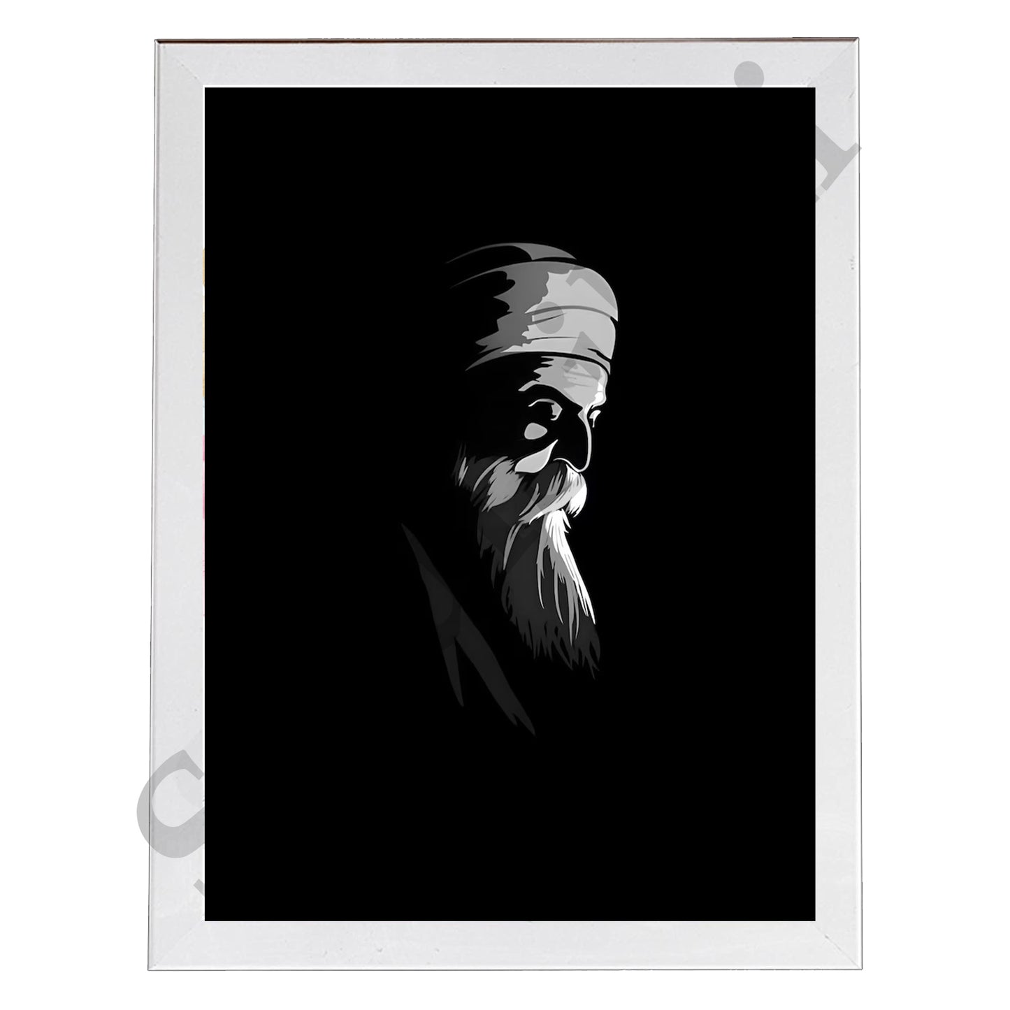 SaadiSikhi I "GURU NANAK DEV JI" - Wall Decor Prints For Home , Housewarming Gifts, Sikh Quotes I Sikh Gift Ideas I Premium Office Desk / Study Desk / Side Tables and Wall Gurbani Art Wall Frames I with Self Adhesive Hook
