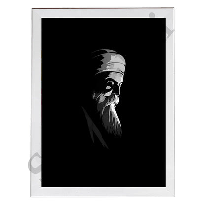 SaadiSikhi I "GURU NANAK DEV JI" - Wall Decor Prints For Home , Housewarming Gifts, Sikh Quotes I Sikh Gift Ideas I Premium Office Desk / Study Desk / Side Tables and Wall Gurbani Art Wall Frames I with Self Adhesive Hook