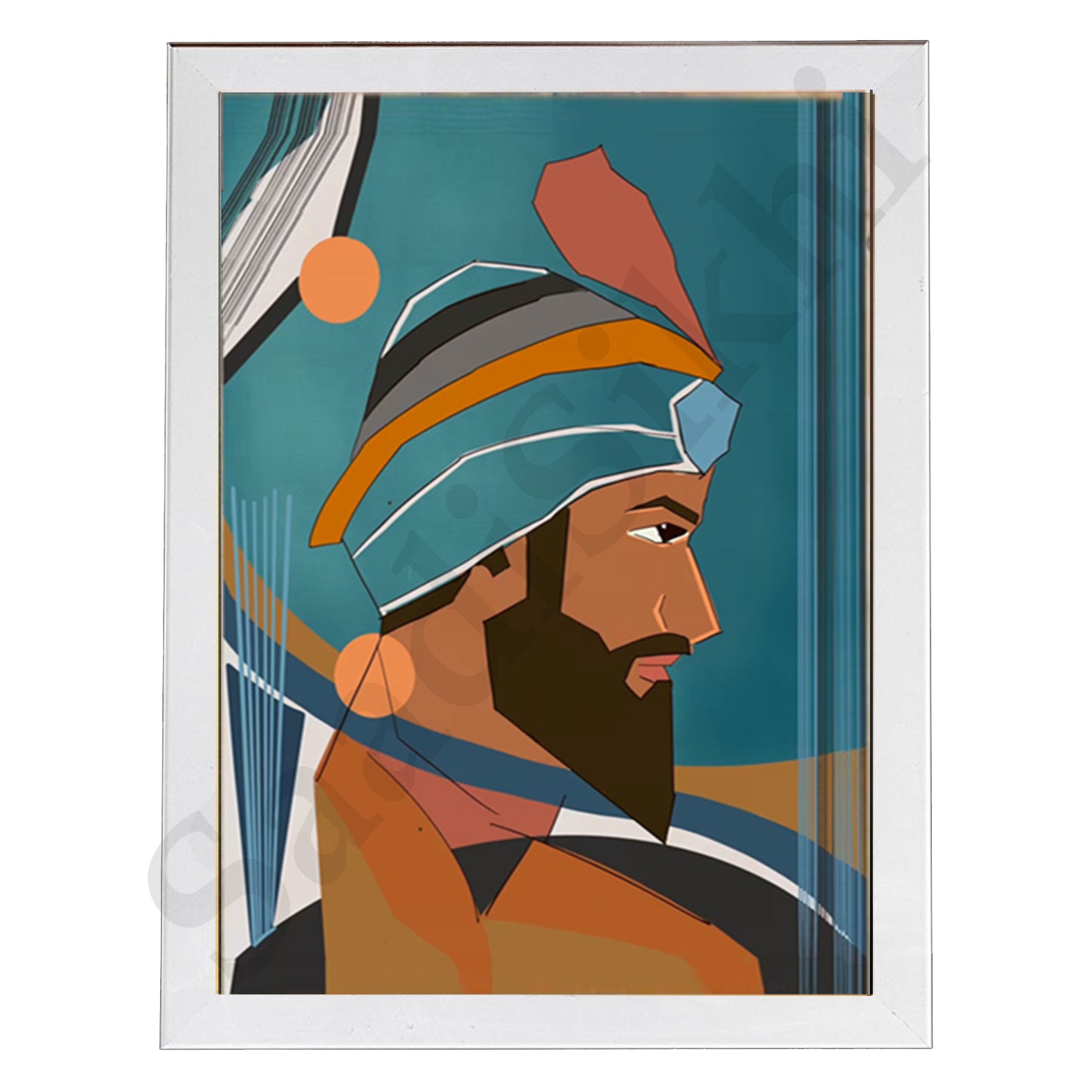 SaadiSikhi I "Guru Gobind Singh Ji" - Wall Decor Prints For Home , Housewarming Gifts, Sikh Quotes I Sikh Gift Ideas I Premium Office Desk / Study Desk / Side Tables and Wall Gurbani Art Wall Frames I with Self Adhesive Hook