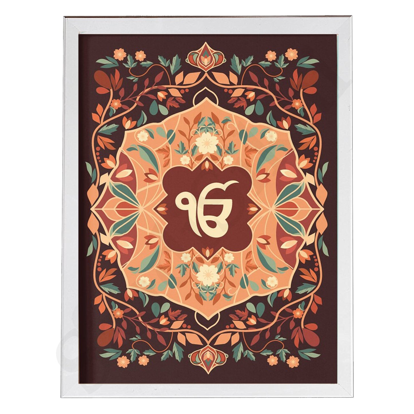 SaadiSikhi I IK ONKAR  - Wall Decor Prints For Home , Housewarming Gifts, Sikh Quotes I Sikh Gift Ideas I Premium Office Desk / Study Desk / Side Tables and Wall Gurbani Art Wall Frames I with Self Adhesive Hook