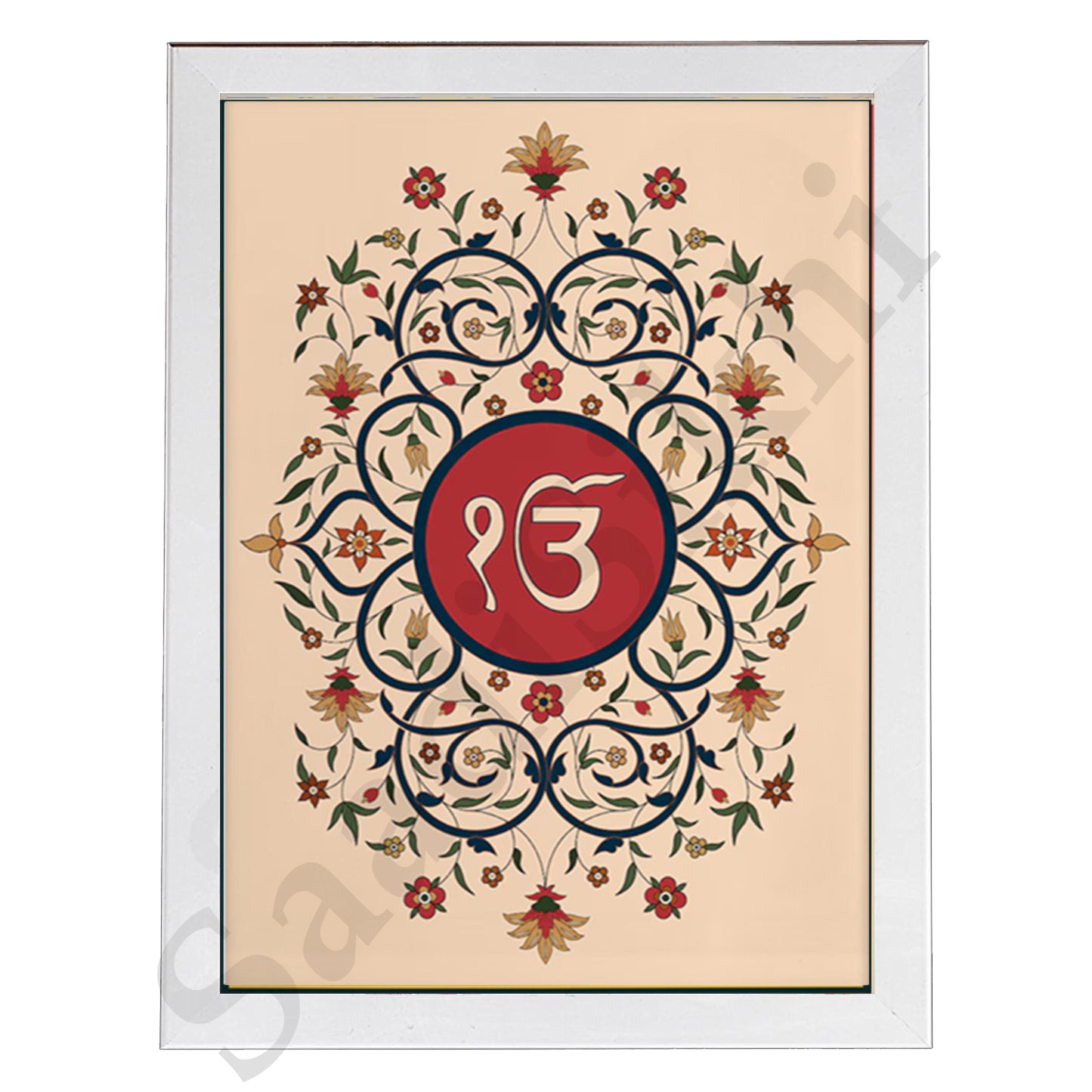 SaadiSikhi I "IK ONKAR" - Wall Decor Prints For Home , Housewarming Gifts, Sikh Quotes I Sikh Gift Ideas I Premium Office Desk / Study Desk / Side Tables and Wall Gurbani Art Wall Frames I with Self Adhesive Hook