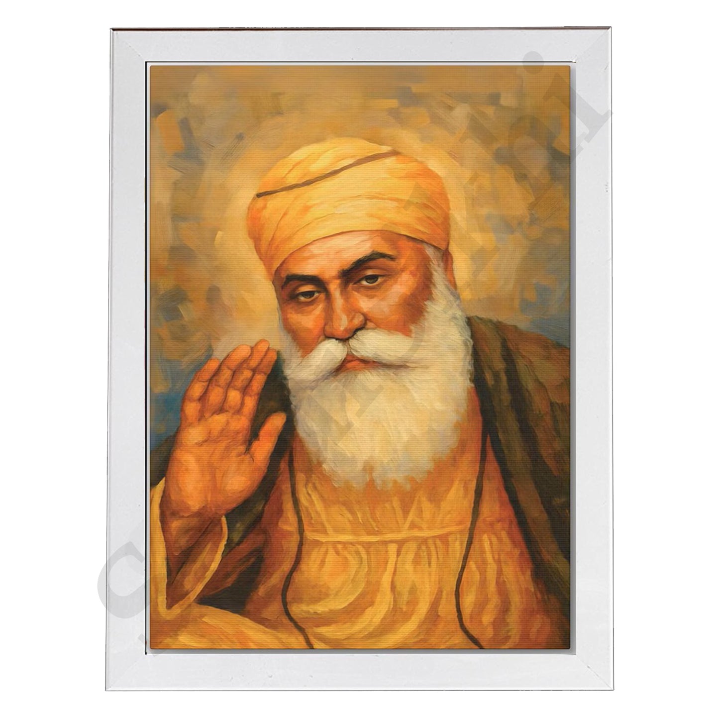 SaadiSikhi I "GURU NANAK DEV JI" - Wall Decor Prints For Home , Housewarming Gifts, Sikh Quotes I Sikh Gift Ideas I Premium Office Desk / Study Desk / Side Tables and Wall Gurbani Art Wall Frames I with Self Adhesive Hook