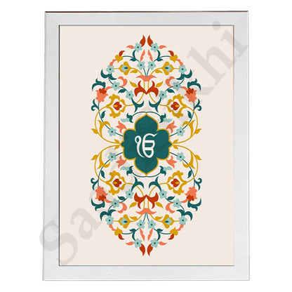 SaadiSikhi I "IK ONKAR" - Wall Decor Prints For Home , Housewarming Gifts, Sikh Quotes I Sikh Gift Ideas I Premium Office Desk / Study Desk / Side Tables and Wall Gurbani Art Wall Frames I with Self Adhesive Hook