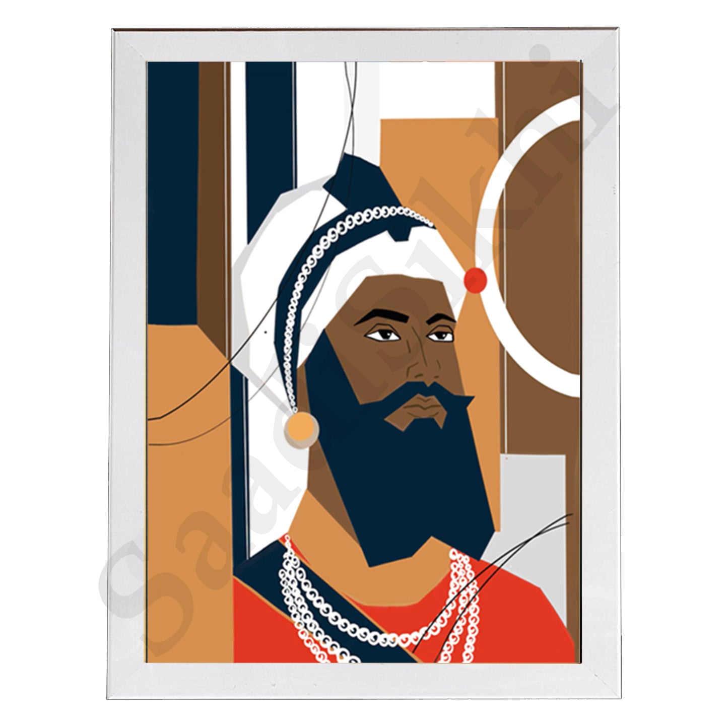 SaadiSikhi I "Guru Gobind Singh Ji" - Wall Decor Prints For Home , Housewarming Gifts, Sikh Quotes I Sikh Gift Ideas I Premium Office Desk / Study Desk / Side Tables and Wall Gurbani Art Wall Frames I with Self Adhesive Hook