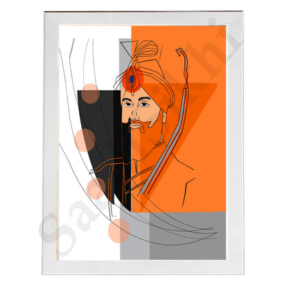 SaadiSikhi I "Guru Gobind Singh Ji" - Wall Decor Prints For Home , Housewarming Gifts, Sikh Quotes I Sikh Gift Ideas I Premium Office Desk / Study Desk / Side Tables and Wall Gurbani Art Wall Frames I with Self Adhesive Hook
