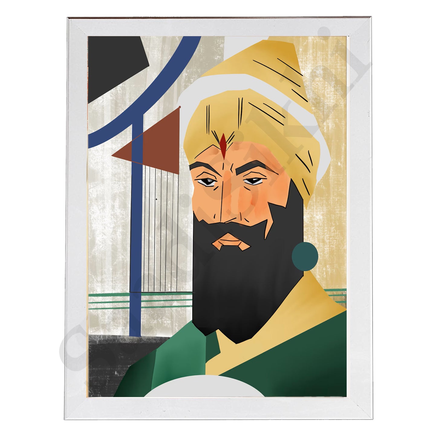 SaadiSikhi I "Guru Gobind Singh Ji" - Wall Decor Prints For Home , Housewarming Gifts, Sikh Quotes I Sikh Gift Ideas I Premium Office Desk / Study Desk / Side Tables and Wall Gurbani Art Wall Frames I with Self Adhesive Hook