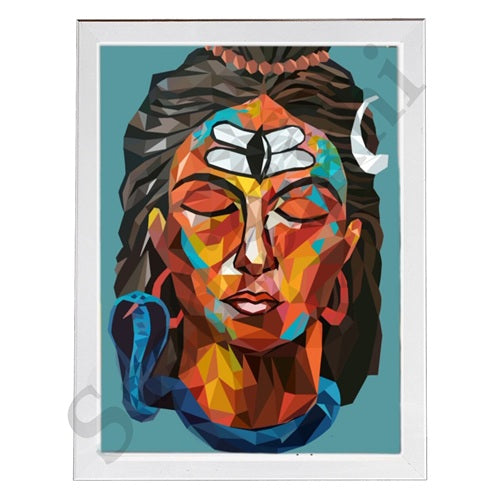Lord Shiva Hindu Art, Spiritual wall Art, Indian Gods I Indian Art I Wall Frame I with Self Adhesive Hook  (SS-SHIV-103)