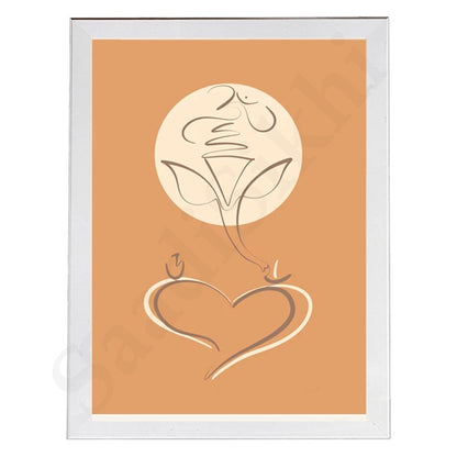 Abstract Modern Om Ganesha Minimalist Line Drawing Indian Hindu God Home Wall Decor I Boho Art I Simple Ganesha Puja Room Decor IIndian ArtI Wall Frame I with Self Adhesive Hook (SS-GJI-021)