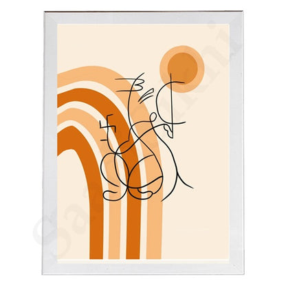 Abstract Modern Om Ganesha Minimalist Line Drawing Indian Hindu God Home Wall Decor I Boho Art I Simple Ganesha Puja Room Decor IIndian ArtI Wall Frame I with Self Adhesive Hook (SS-GJI-025)