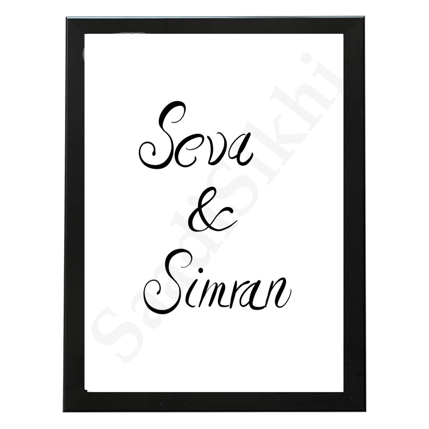 SaadiSikhi I Seva & Simran Quote Poster Print | Gurmukhi calligraphy | Sikh Home Decor I Printable Wall Art I Sikh Quote I Sikh Gift Ideas I Wall Art Frame I with Self Adhesive Hook