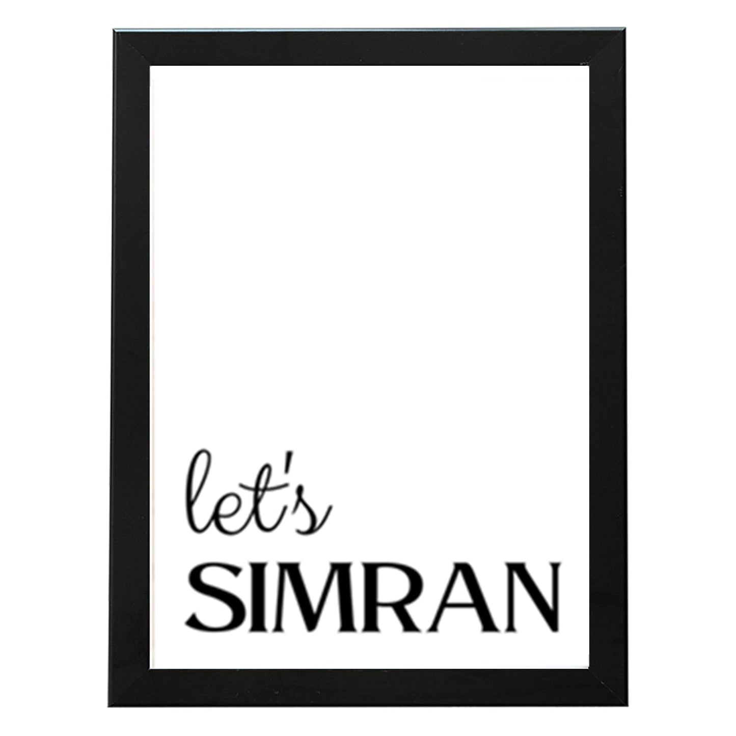 SaadiSikhi I Let's Simran, Religious Wall Art, Monochrome Simran Corner Print, Pooja Room or Kids Bedroom Sikh Quotes Wall Art, Sikh Religious Gift | Sikh Home Decor I with Self Adhesive Hook