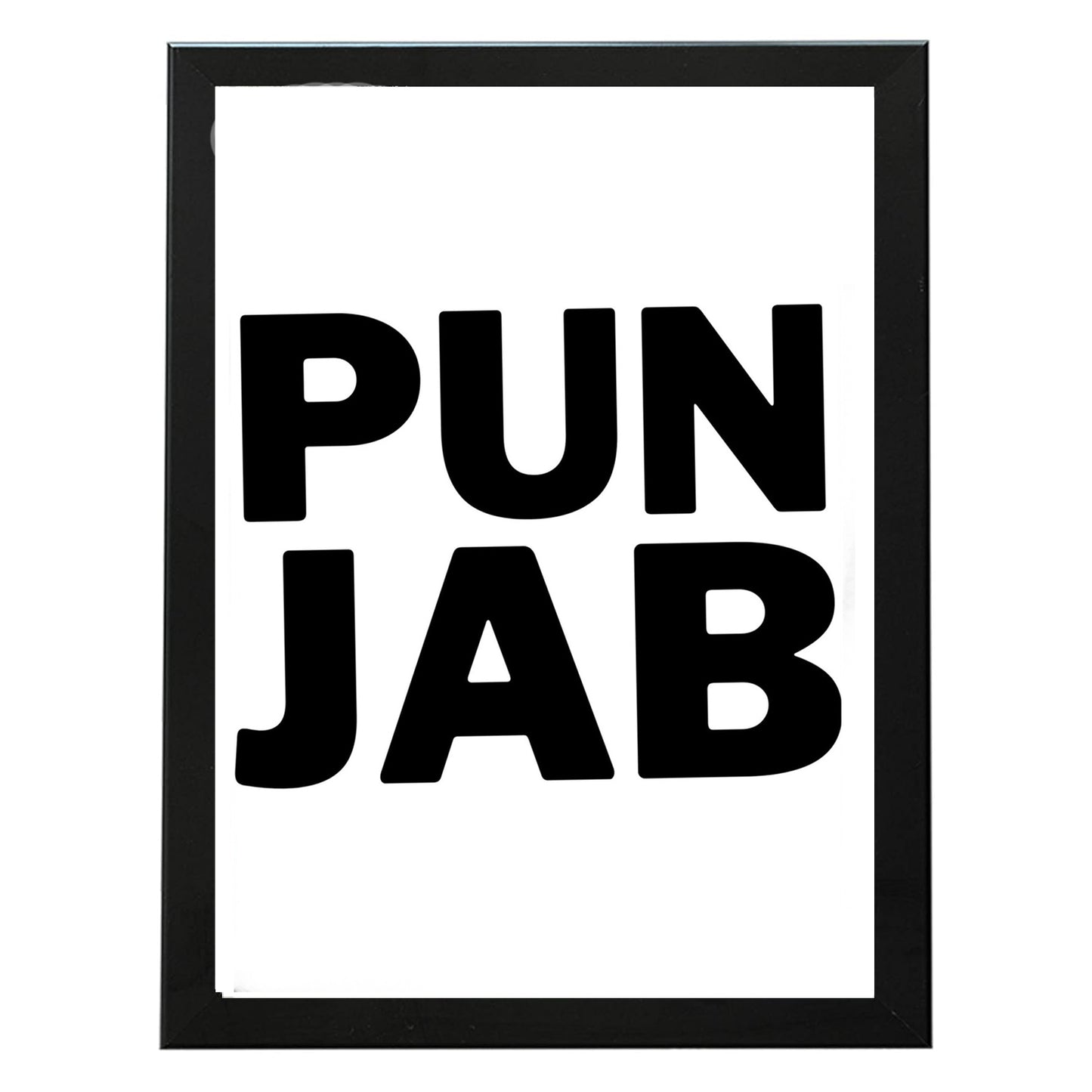 SaadiSikhi I Punjab PUN JAB Hip-Hop Desi Indian Wall Poster Print I Sikh Wall Art I Typography Art I City Name Home Decor I Sikh Gift Ideas I Wall Art Frame I with Self Adhesive Hook