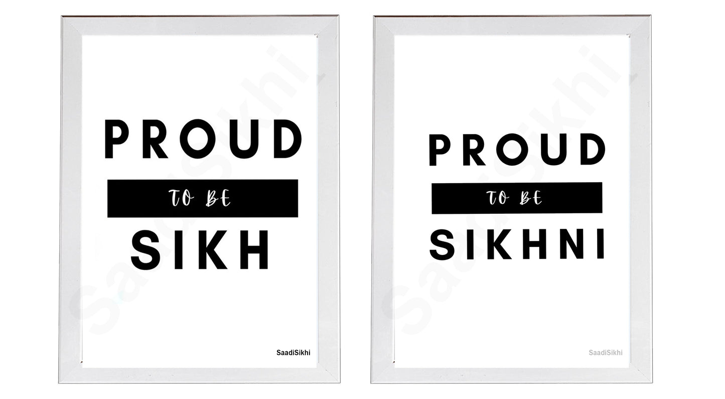 SaadiSikhi I SET OF 2 I SIKH or SIKHNI Punjabi Artwork Home Décor I Sikhi Bedroom Wall Art I Punjabi Gift I Housewarming I Punjabi gift I Wall Art Frame I with Self Adhesive Hook