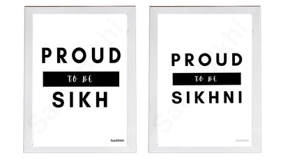 SaadiSikhi I SET OF 2 I SIKH or SIKHNI Punjabi Artwork Home Décor I Sikhi Bedroom Wall Art I Punjabi Gift I Housewarming I Punjabi gift I Wall Art Frame I with Self Adhesive Hook