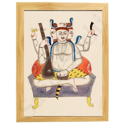 Lord Shiva Hindu Wall Art Hindu Art, Spiritual wall Art, Indian Gods I Indian Art I Wall Frame I with Self Adhesive Hook (SS-SHIV-512)