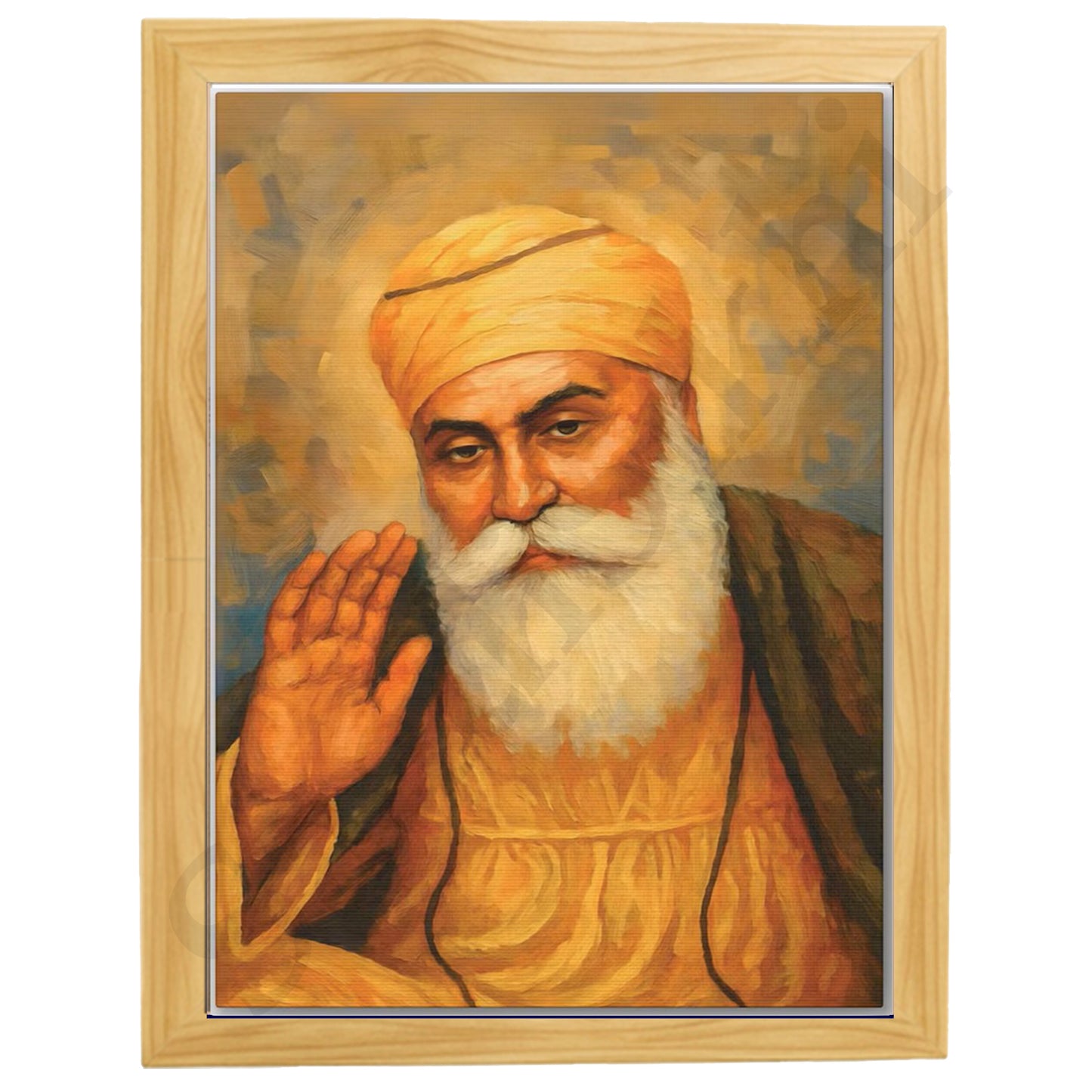 SaadiSikhi I "GURU NANAK DEV JI" - Wall Decor Prints For Home , Housewarming Gifts, Sikh Quotes I Sikh Gift Ideas I Premium Office Desk / Study Desk / Side Tables and Wall Gurbani Art Wall Frames I with Self Adhesive Hook