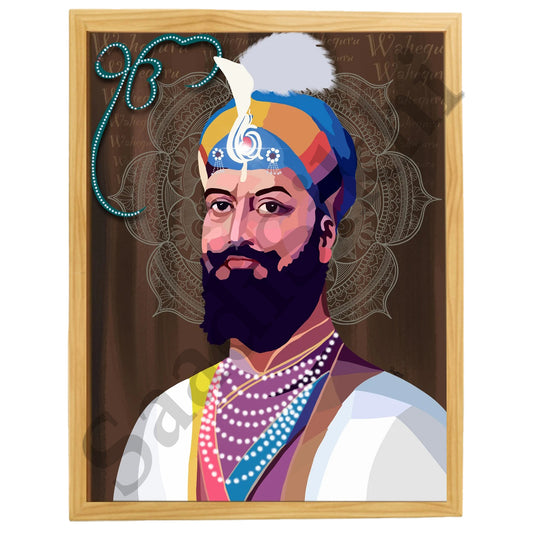 SaadiSikhi I "Guru Gobind Singh Ji" - Wall Decor Prints For Home , Housewarming Gifts, Sikh Quotes I Sikh Gift Ideas I Premium Office Desk / Study Desk / Side Tables and Wall Gurbani Art Wall Frames I with Self Adhesive Hook