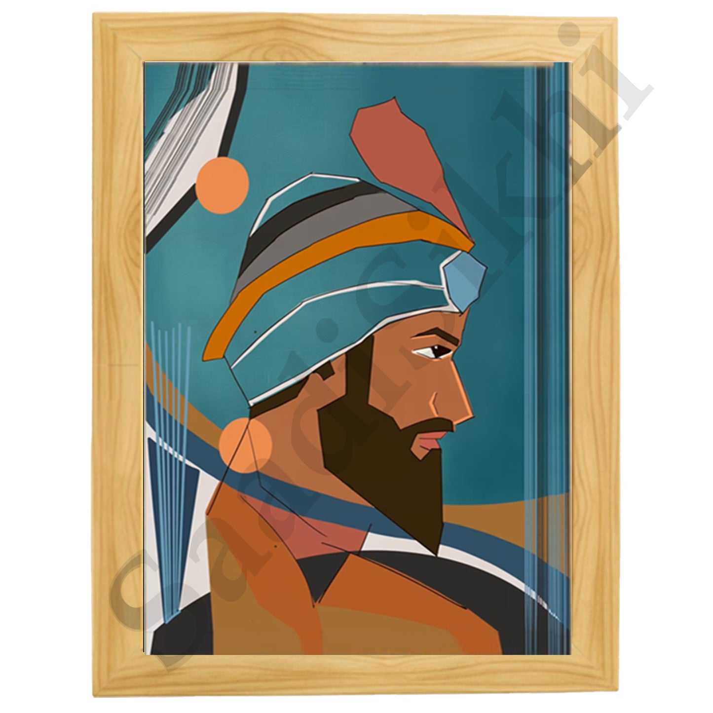 SaadiSikhi I "Guru Gobind Singh Ji" - Wall Decor Prints For Home , Housewarming Gifts, Sikh Quotes I Sikh Gift Ideas I Premium Office Desk / Study Desk / Side Tables and Wall Gurbani Art Wall Frames I with Self Adhesive Hook