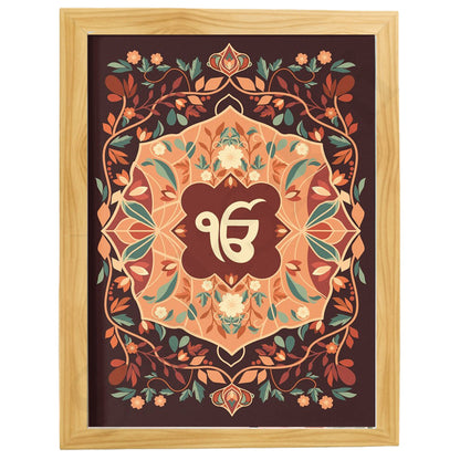 SaadiSikhi I IK ONKAR  - Wall Decor Prints For Home , Housewarming Gifts, Sikh Quotes I Sikh Gift Ideas I Premium Office Desk / Study Desk / Side Tables and Wall Gurbani Art Wall Frames I with Self Adhesive Hook