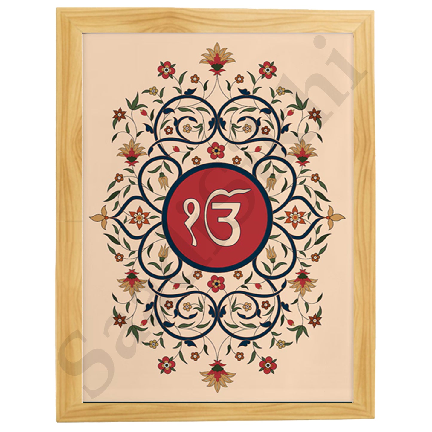 SaadiSikhi I "IK ONKAR" - Wall Decor Prints For Home , Housewarming Gifts, Sikh Quotes I Sikh Gift Ideas I Premium Office Desk / Study Desk / Side Tables and Wall Gurbani Art Wall Frames I with Self Adhesive Hook