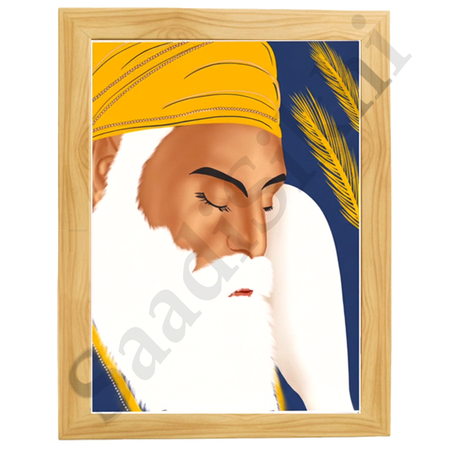 SaadiSikhi I "GURU NANAK DEV JI" - Wall Decor Prints For Home , Housewarming Gifts, Sikh Quotes I Sikh Gift Ideas I Premium Office Desk / Study Desk / Side Tables and Wall Gurbani Art Wall Frames I with Self Adhesive Hook