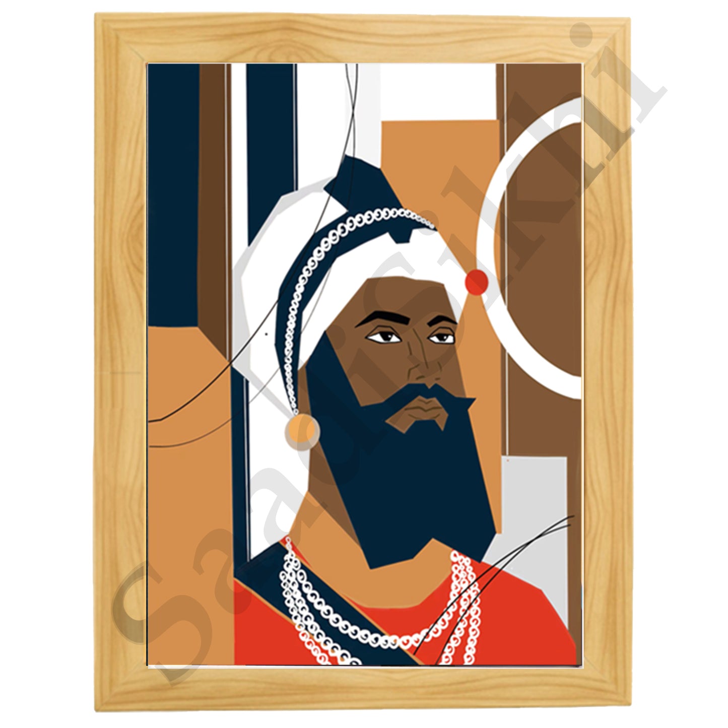 SaadiSikhi I "Guru Gobind Singh Ji" - Wall Decor Prints For Home , Housewarming Gifts, Sikh Quotes I Sikh Gift Ideas I Premium Office Desk / Study Desk / Side Tables and Wall Gurbani Art Wall Frames I with Self Adhesive Hook